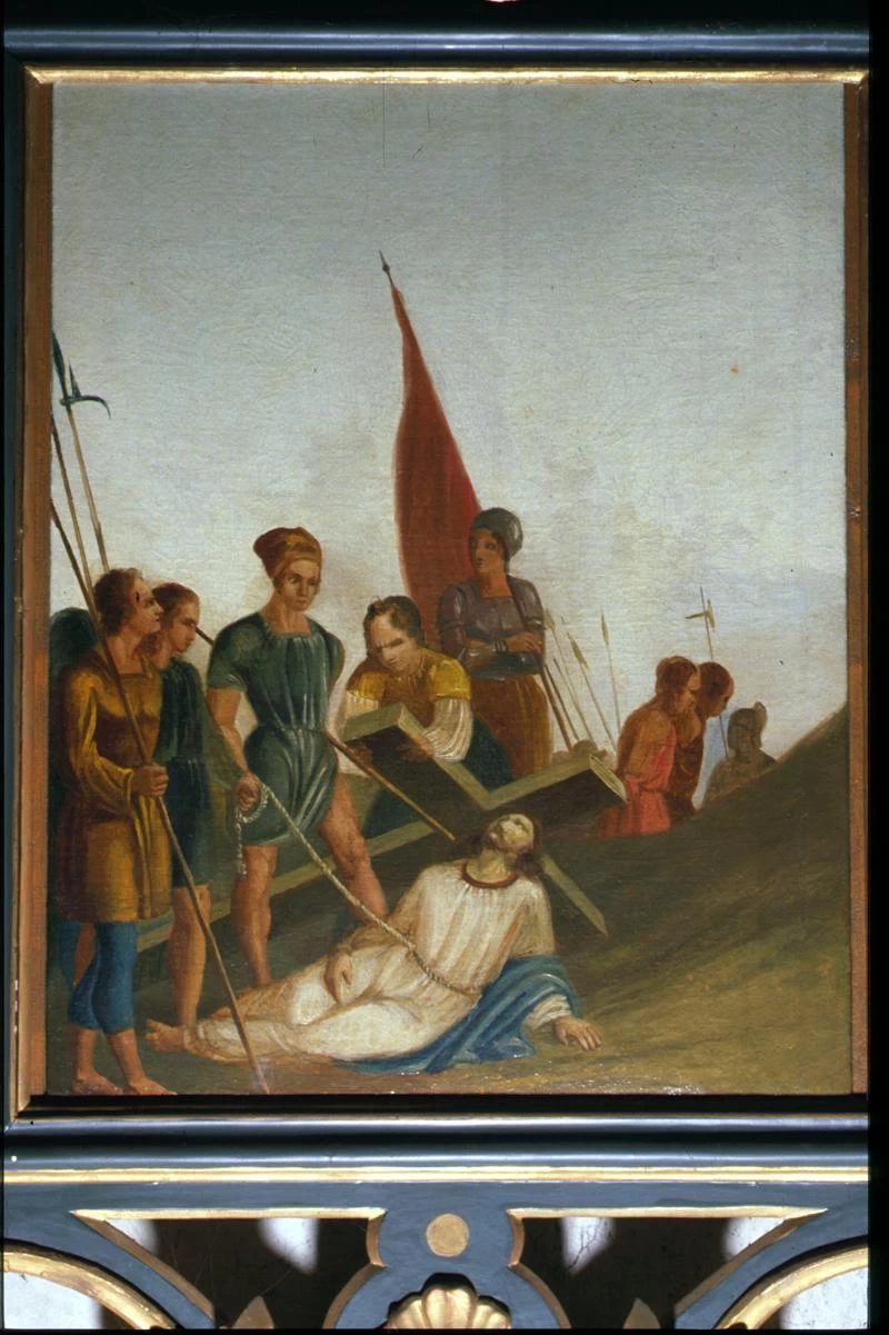 Via Crucis. Gesù cade sotto la croce la terza volta - Caerano di San Marco, Treviso